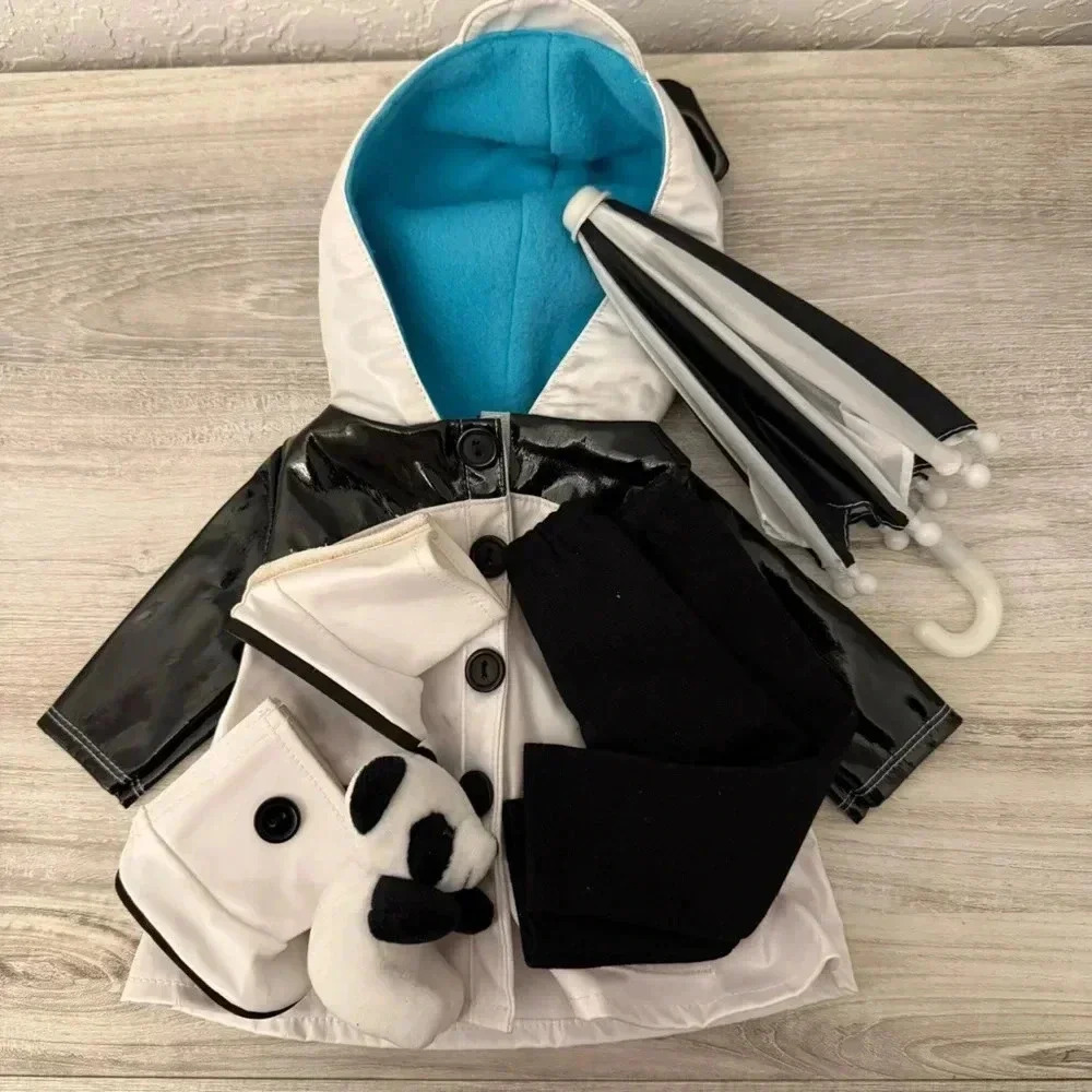 Black and White Coat and accessories for 18 inch dolls